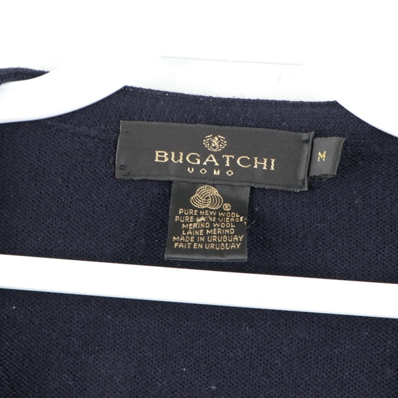 Bugatchi Uomo V Neck Striped Sweater Blue - Picture 5 of 9